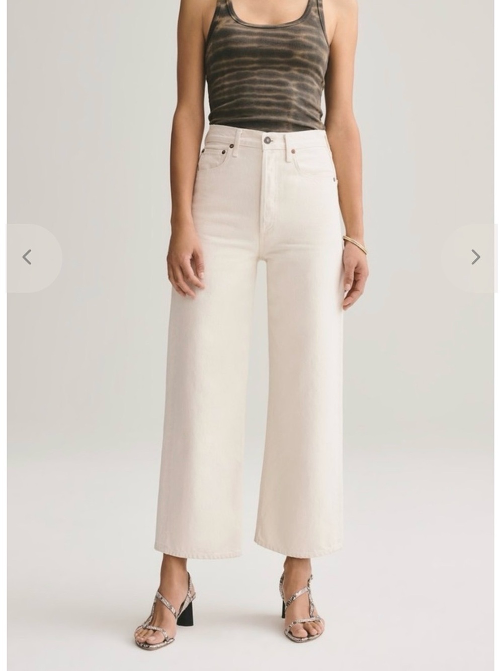 AGOLDE Ren High Rise Wide Leg Jeans Paper White